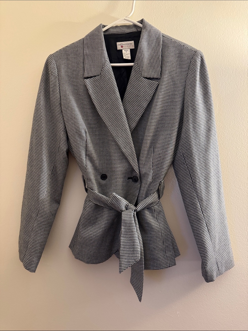 REFLECTIONS BY SPIEGEL Vintage Belted Plaid Blazer